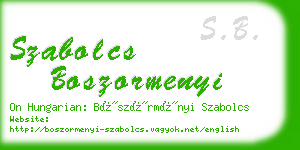 szabolcs boszormenyi business card